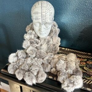 Luxurious Gray Faux Fur Scarf